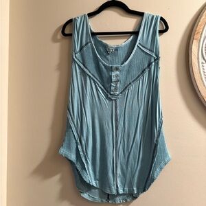 POL Light Blue Textured Tank Top